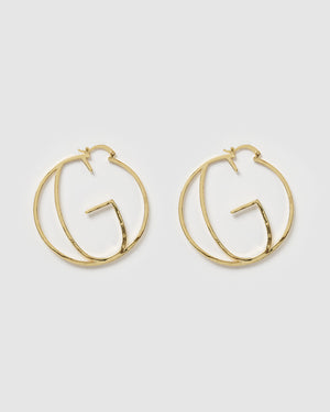 Izoa Alphabet Letter G Hoop Earrings