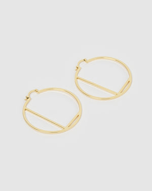 Izoa Alphabet Letter L Hoop Earrings