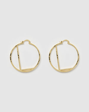 Izoa Alphabet Letter L Hoop Earrings