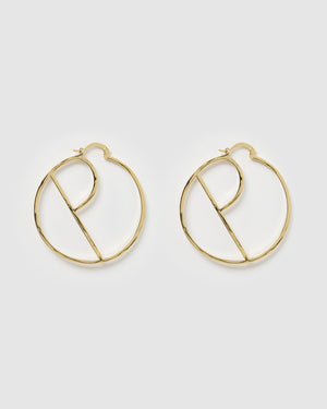 Izoa Alphabet Letter P Hoop Earrings