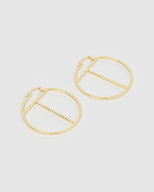 Izoa Alphabet Letter T Hoop Earrings