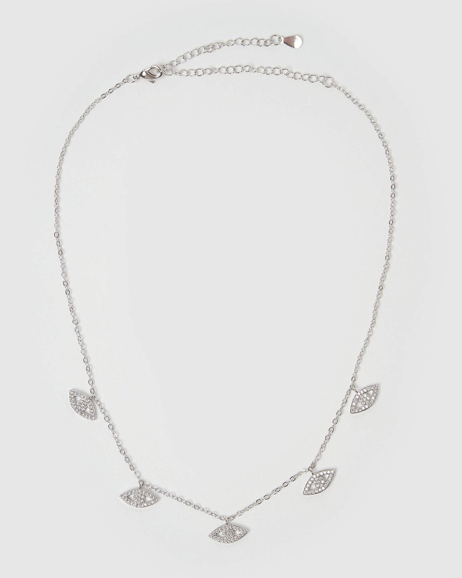 Izoa Iman Eye Choker Necklace Silver