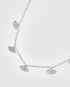Izoa Iman Eye Choker Necklace Silver