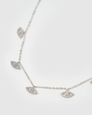 Izoa Iman Eye Choker Necklace Silver