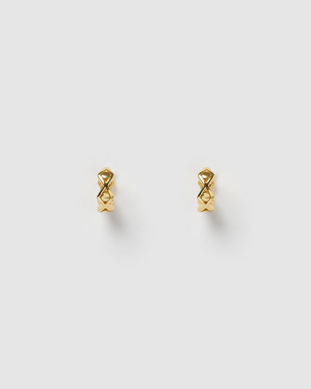 Izoa Eye Detail Huggie Earrings Gold
