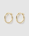 Izoa Herringbone Hoop Earrings Gold