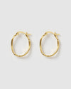 Izoa Herringbone Hoop Earrings Gold