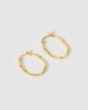 Izoa Herringbone Hoop Earrings Gold