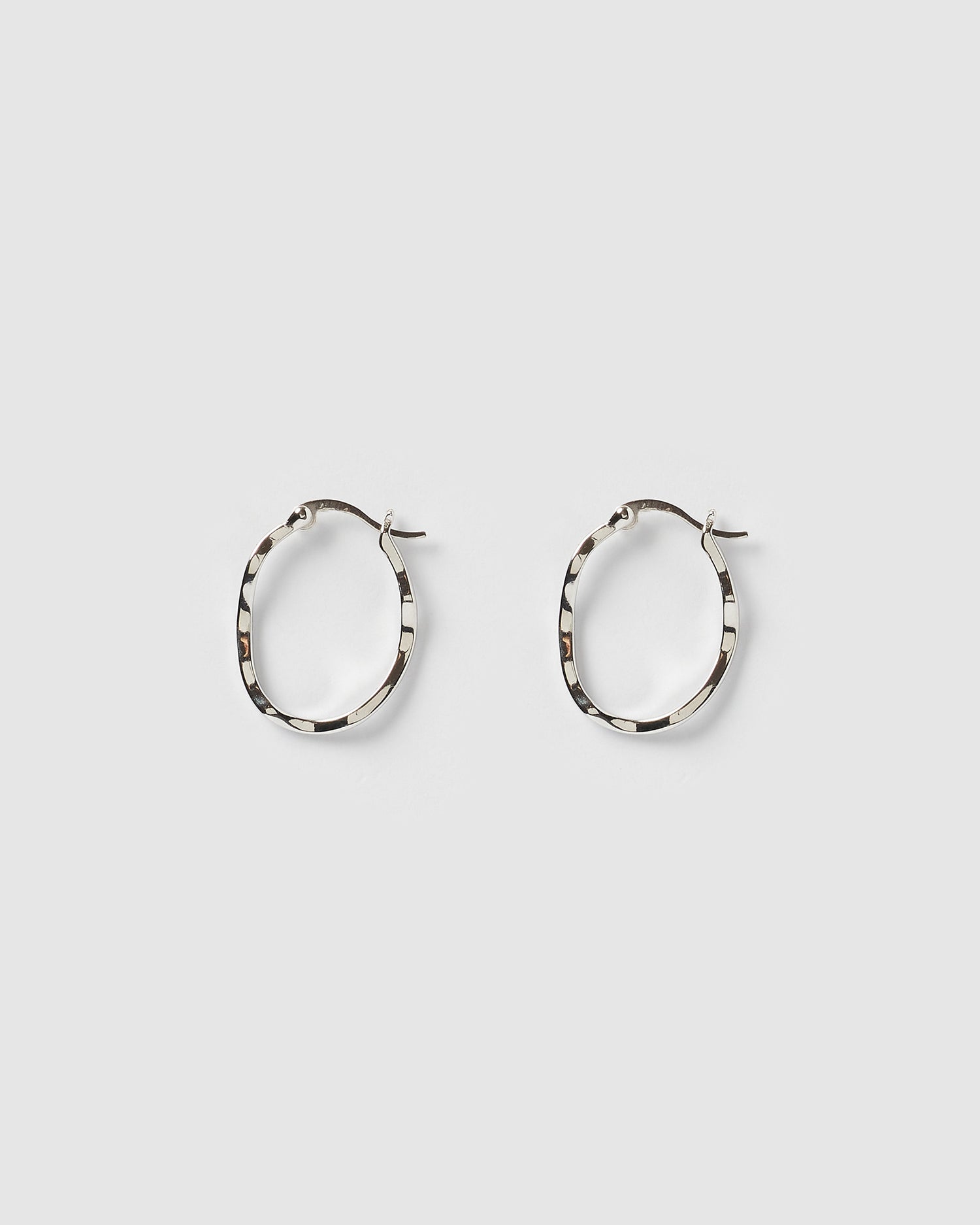 Izoa Herringbone Hoop Earrings Sterling Silver