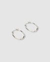 Izoa Herringbone Hoop Earrings Sterling Silver