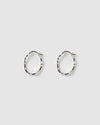 Izoa Herringbone Hoop Earrings Sterling Silver