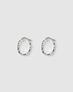 Izoa Herringbone Hoop Earrings Sterling Silver