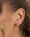 Izoa Lightning Bolt Huggie Earrings Gold