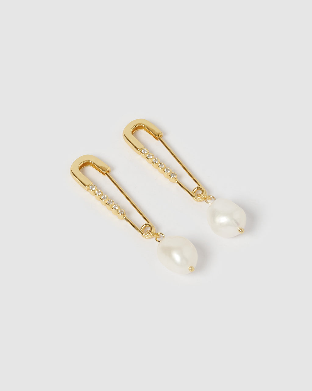 Izoa Lola Safety Pin Earrings Gold