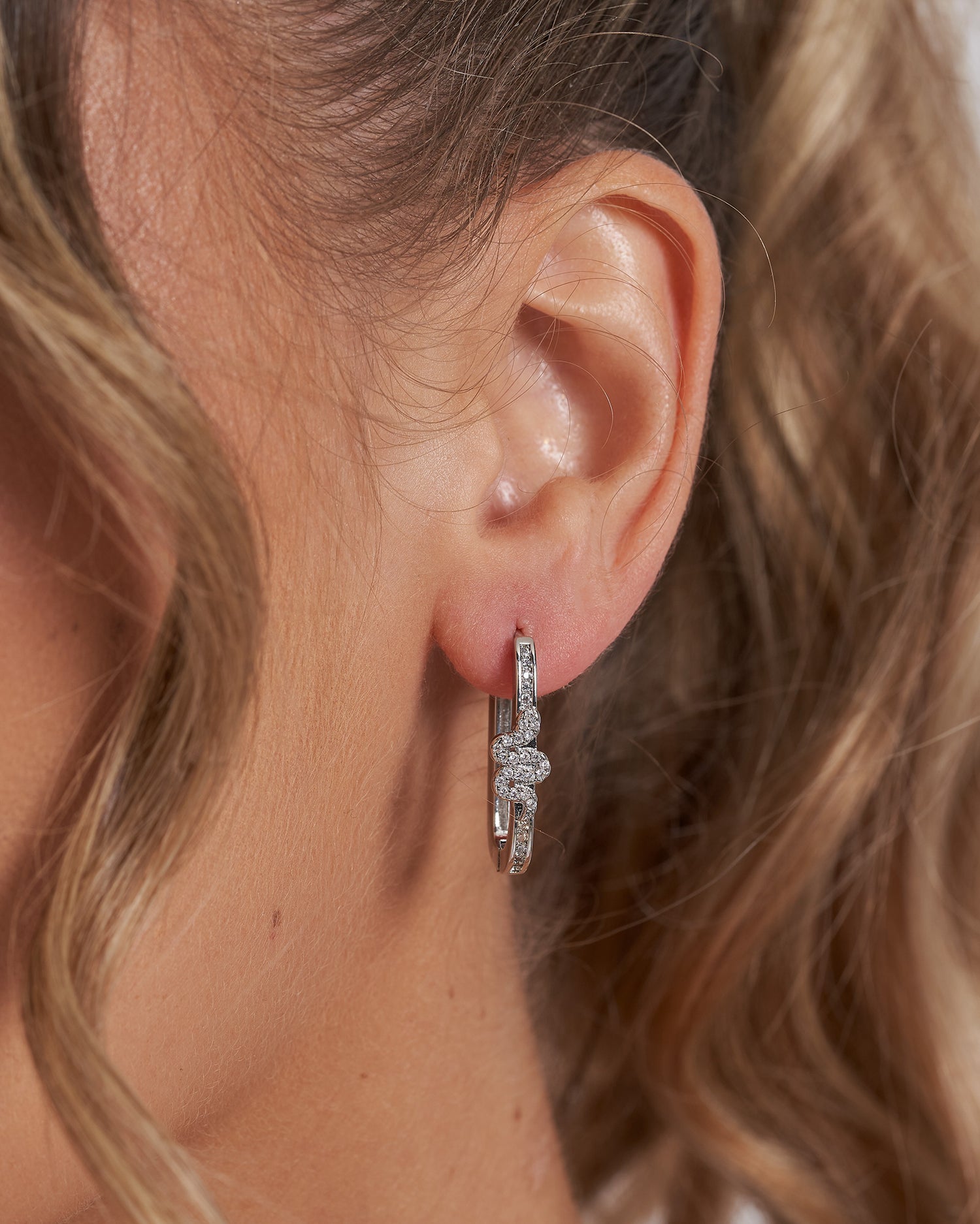 Izoa Viper Hoop Earrings Silver