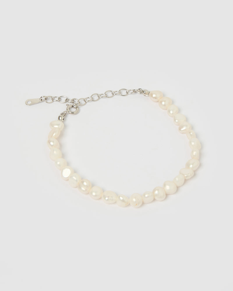 Jacinta Bracelet Silver Pearl