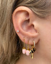Izoa Joelle Safety Earrings Gold Pink