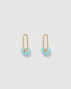 Izoa Joelle Safety Earrings Gold Blue