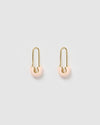 Izoa Joelle Safety Earrings Gold Pink