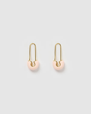 Izoa Joelle Safety Earrings Gold Pink