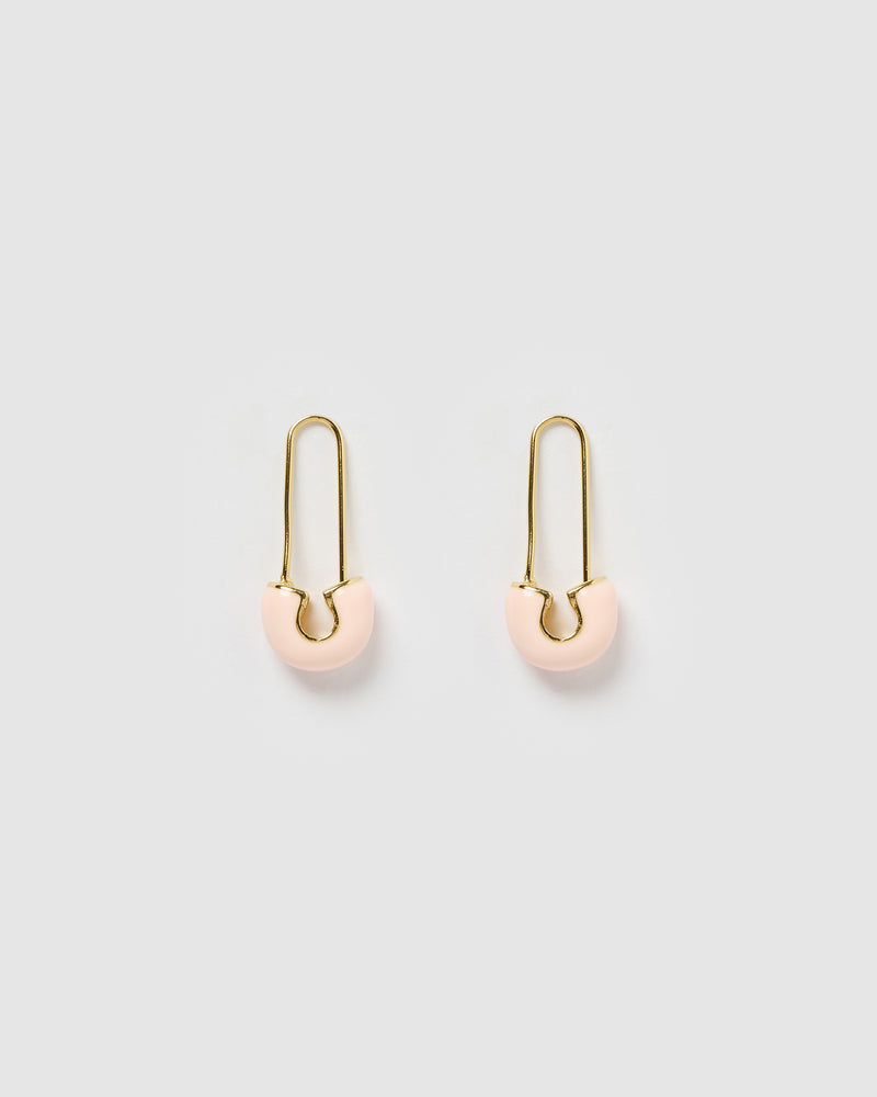 Izoa Joelle Safety Earrings Gold Pink