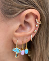Izoa Joelle Safety Earrings Gold Blue