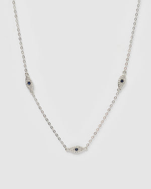 Izoa Jordana Eye Necklace Silver