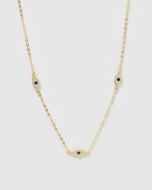 Izoa Jordana Eye Necklace Gold