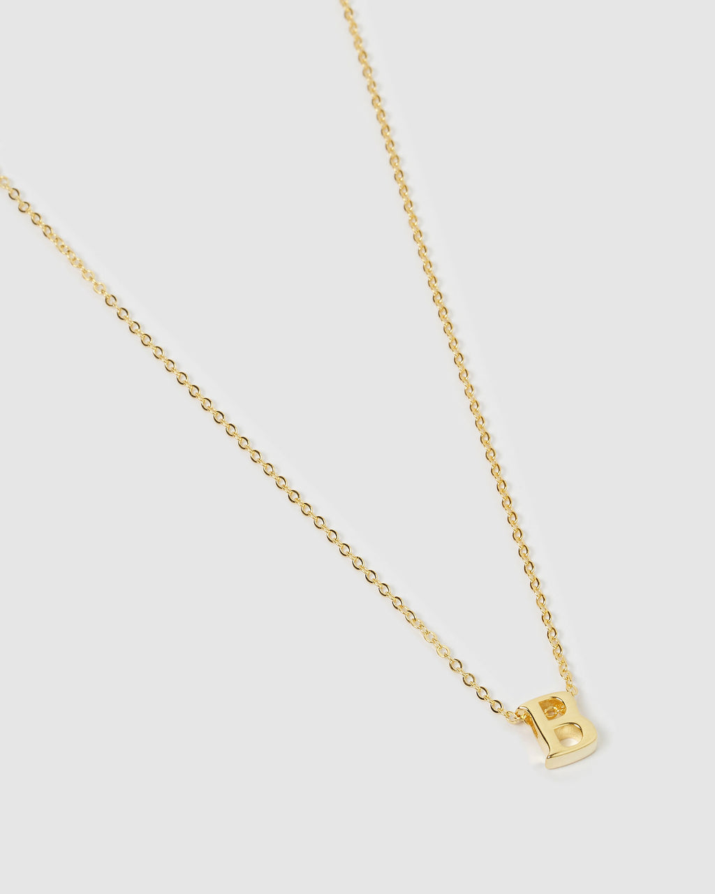 Izoa Kids Alphabet Letter B Necklace Gold