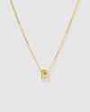 Izoa Kids Alphabet Letter R Necklace Gold