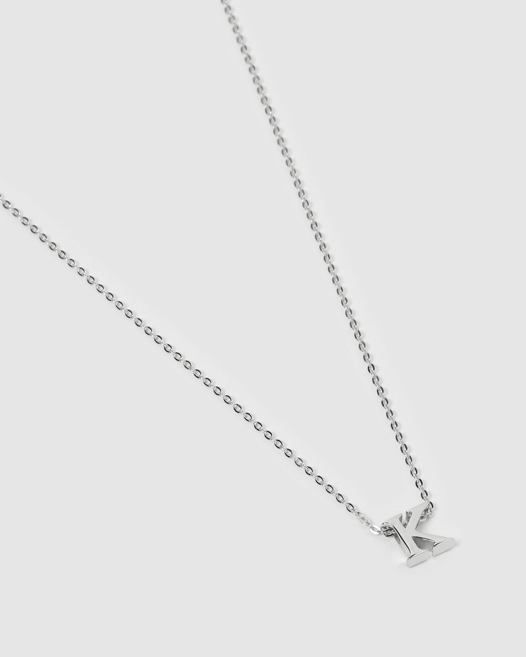 Izoa Kids Alphabet Letter K Necklace Sterling Silver