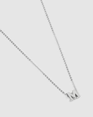 Izoa Kids Alphabet Letter M Necklace Sterling Silver