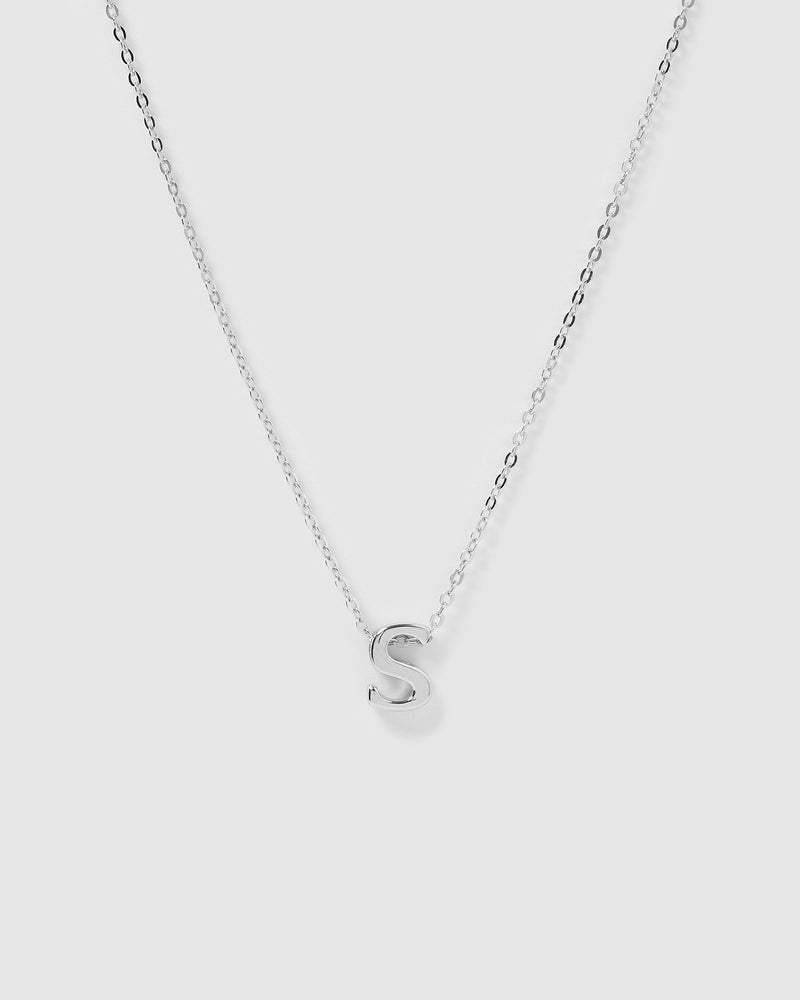 Izoa Kids Alphabet Letter S Necklace Sterling Silver