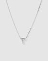 Izoa Kids Alphabet Letter T Necklace Sterling Silver