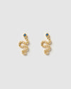 Izoa Koa Snake Stud Earrings Gold