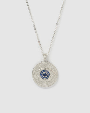 Izoa Larissa Eye Necklace Silver