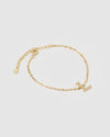 Izoa Crystal Letter L Bracelet Gold