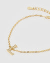 Izoa Crystal Letter L Bracelet Gold