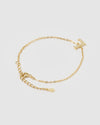 Izoa Crystal Letter L Bracelet Gold