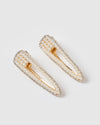 Izoa Leah Hair Clip Set Gold Silver Pearl