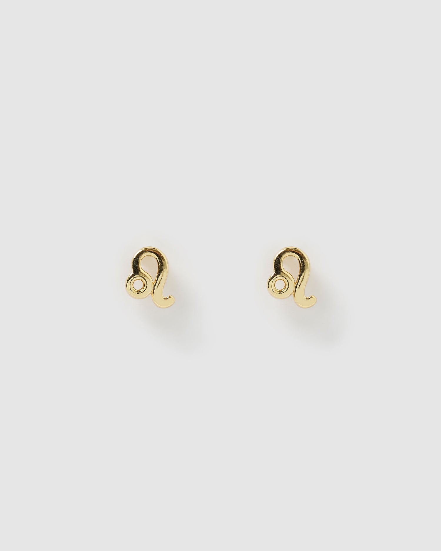 Izoa Leo Star Sign Symbol Stud Gold