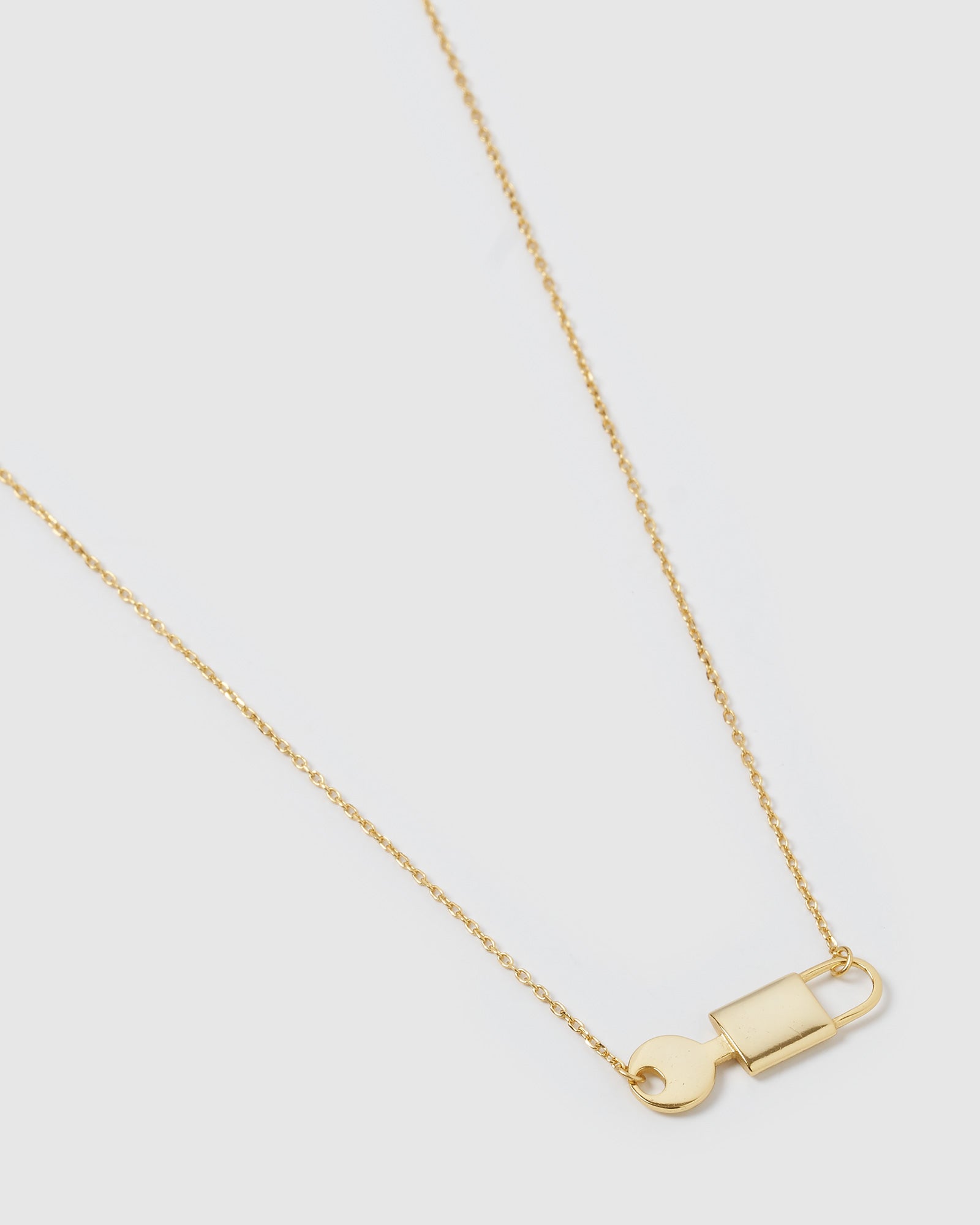 Izoa Lock and Key Necklace Gold Shop Women s Necklaces