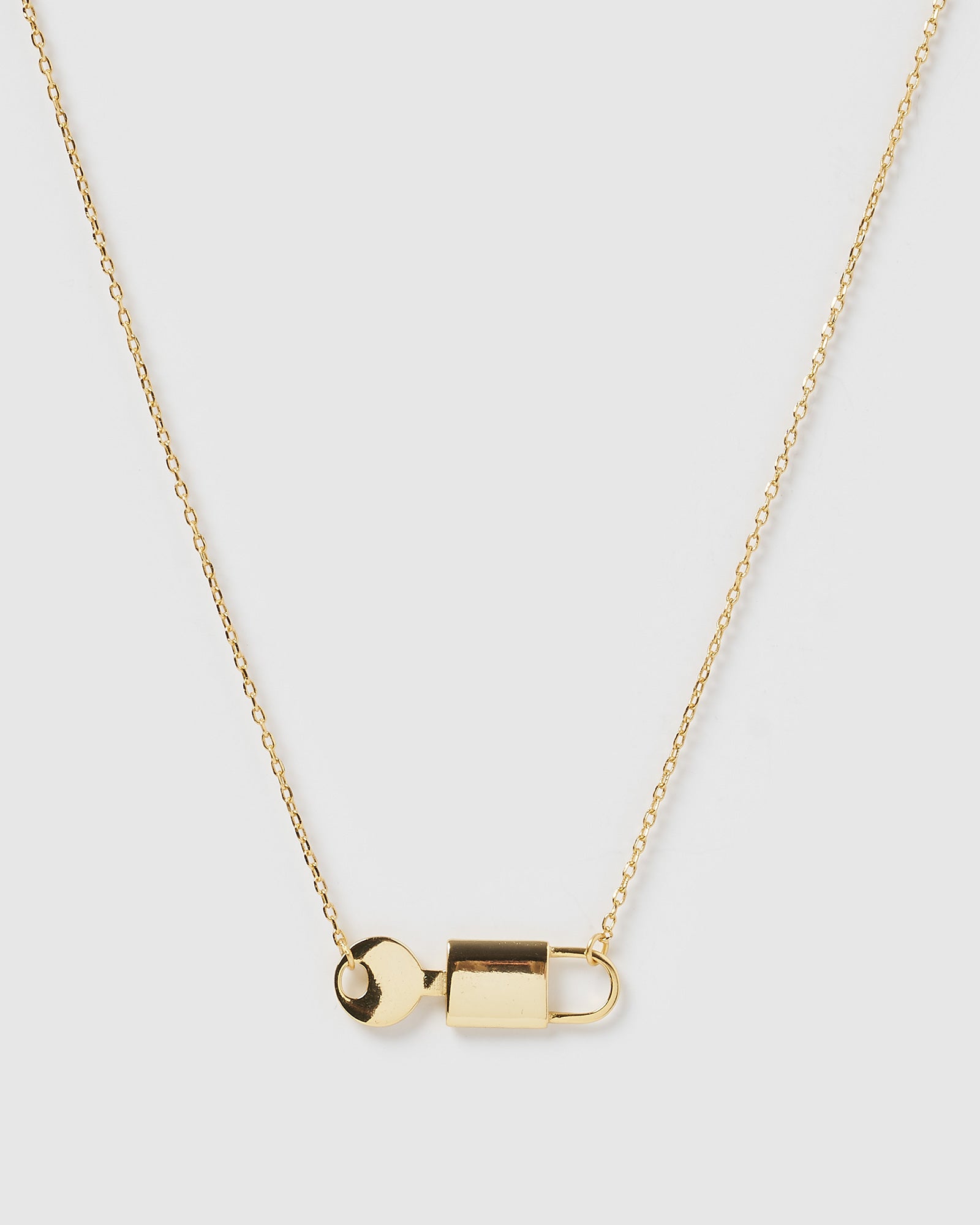 Lock and key necklace best sale gold