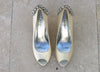 Izoa Lola Peeptoe Pumps Ivory Crystal (SIZE 38 ONLY)