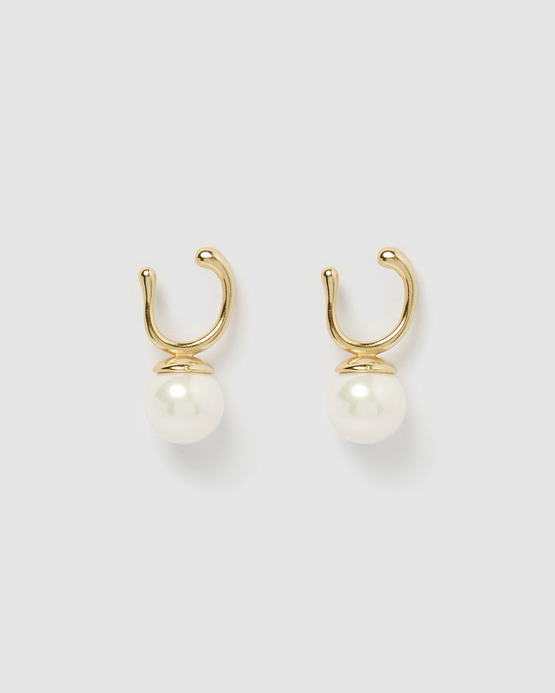 Izoa Lucia Earrings Gold Freshwater Pearl