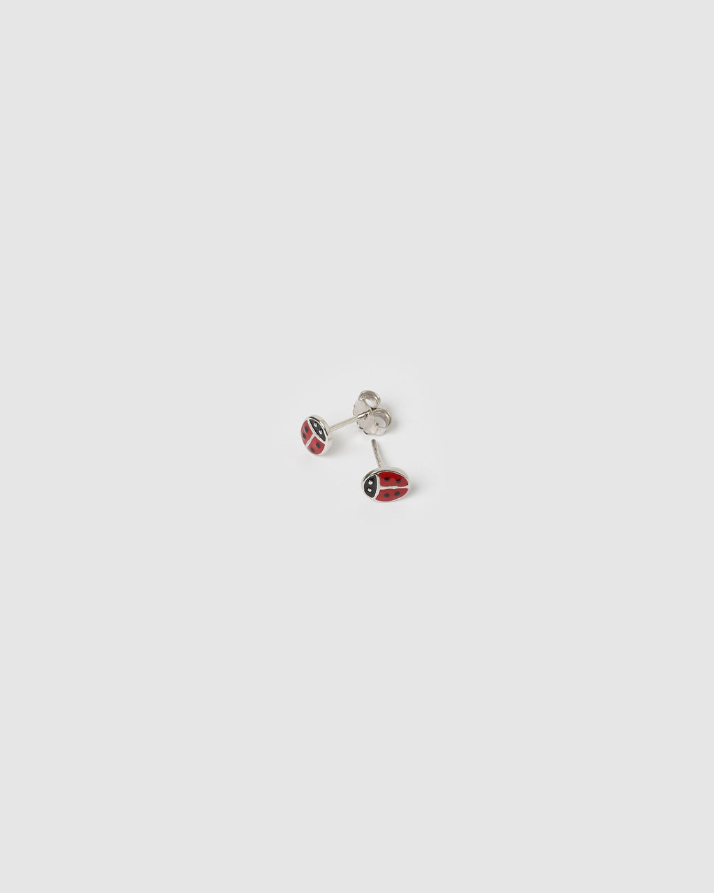 Izoa Kids Lady Bug Stud Earrings Silver