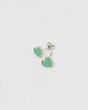 Izoa Kids Leesa Stud Earrings Silver Green