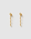 Izoa Lyra Drop Stud Earrings Gold