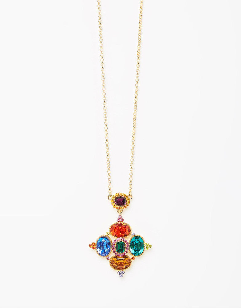 Izoa Magnolia Pendant Necklace Multi
