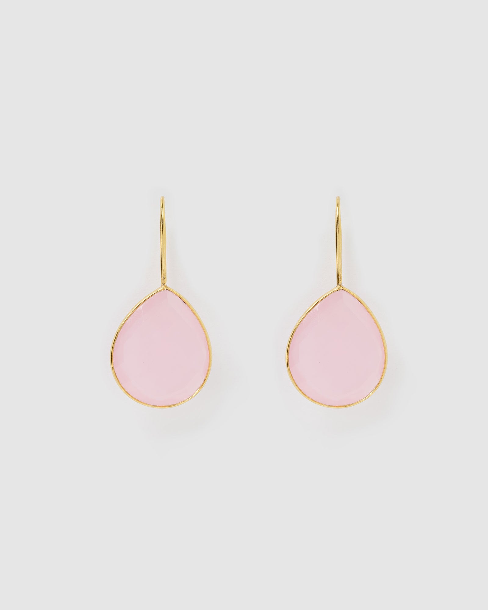 Izoa Maia Earrings Rose Quartz Gold
